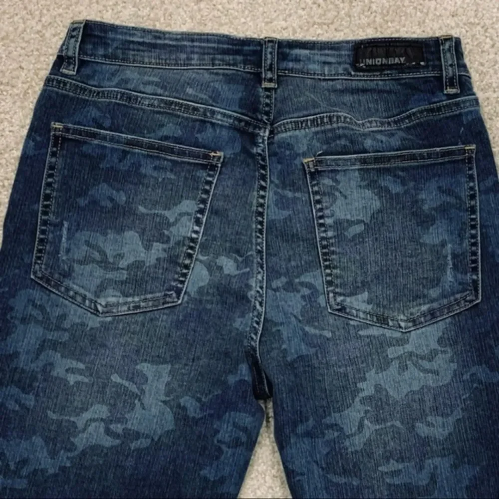 Unionbay High Rise Blue Camo Skinny Jeans 9 - Picture 10 of 16